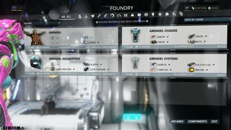 grendel missions|how to get grendel parts.